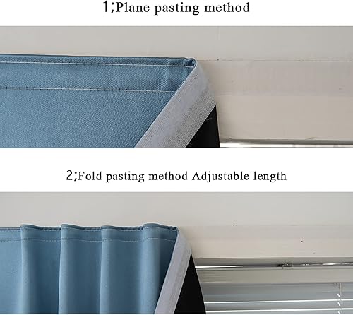 Miniatura 5 de AJAZZ - Cortinas autoadhesivas portátiles 100% opacas, simples y fáciles de instalar, para ventanas de dormitorio, térmicas, aisladas, para cocina,