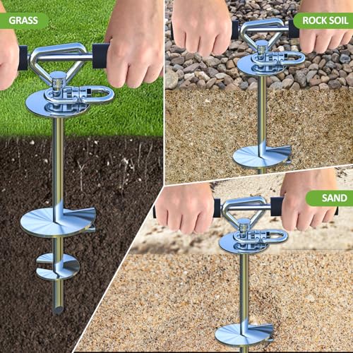 Dog Tie Out Stake,30FT Heavy Duty Cable,360° Swivel Dog Run Stake -Dog Runner for Yard,Use Any Dog Tie Out Cable or Yard Leash-Suitable for Large Dogs Up to 150 lbs-for Outdoor Camping