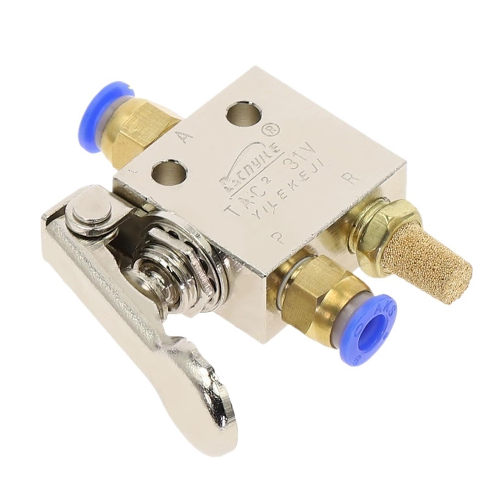 Zawór mechaniczny TAC2-31P z gwintem 1/8", 2-pozycyjny, 3-drożny, sprężynowa dźwignia powrotna, przełącznik pneumatyczny, zawór z cichymi złączkami (TAC2-31P-8MM)
