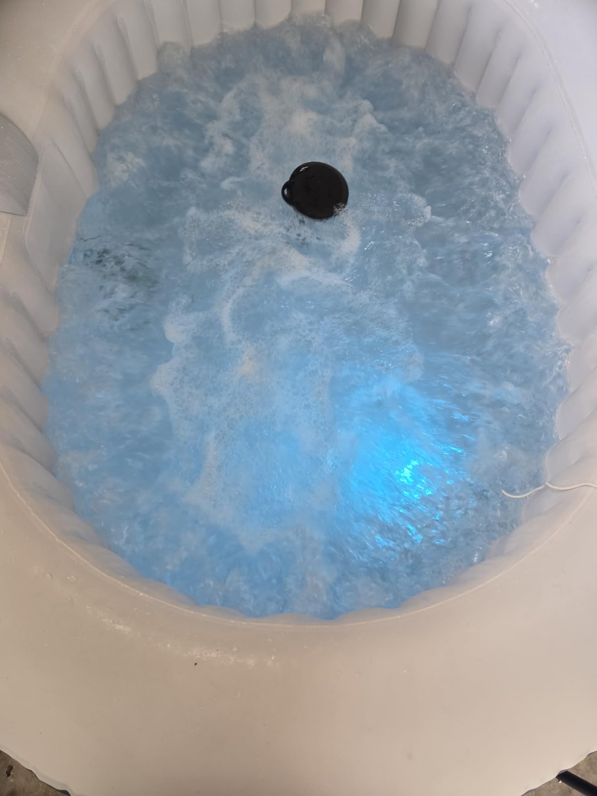 Aleko Inflatable Hot Tub Setup in a Scenic Backyard