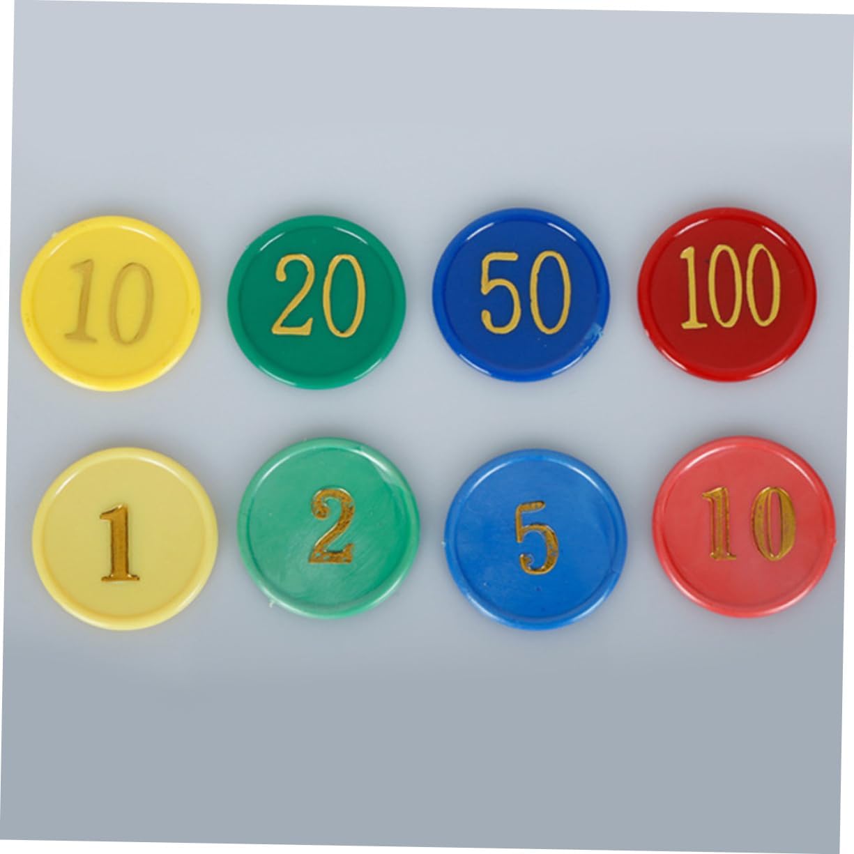 80Pcs Plastic Bingo Counting Chips Set Round Game Tokens Gold Foil Numbers for Home Shop and Bar Use Fun Counting Pieces for Family and Group Games