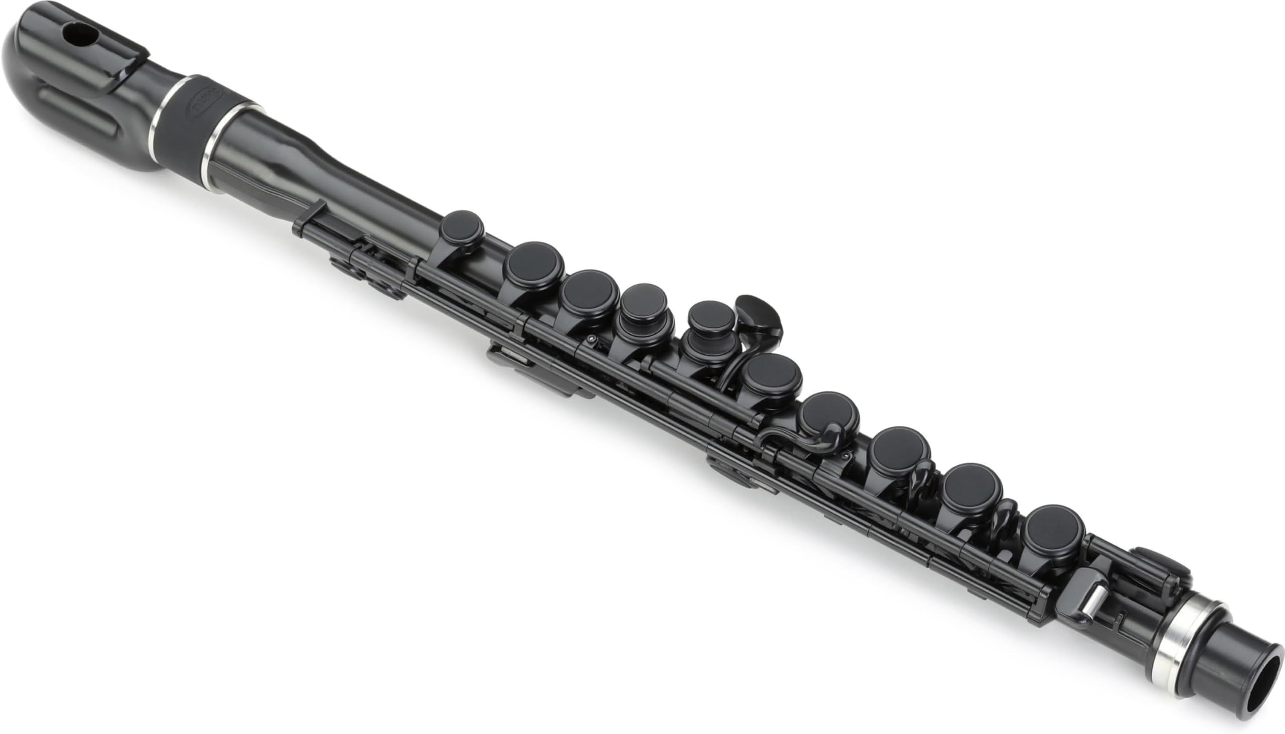 jFlute Beginner Student Flute – Black/Black, Donut Head Joint, Waterproof ABS Plastic