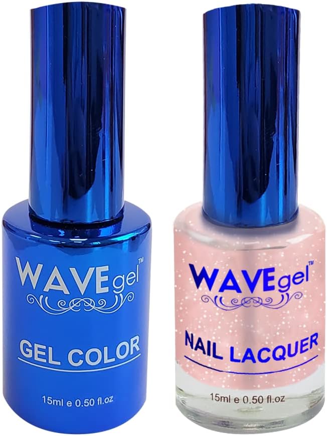 WAVEGEL Soak-Off Gel & Nail Lacquer Matching Duo Set - Royal Collection - #110 Blush Royale I 0.5 Oz