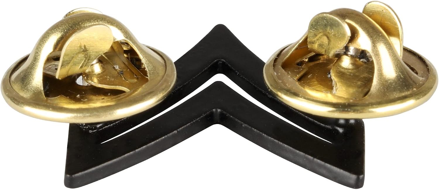 U.S. Army Corporal Subdued Black Metal Rank Pair