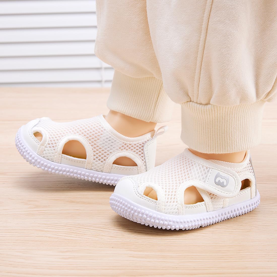 Baby Walking Shoes Boy Girl First Walker Sneakers Non-Slip 6 9 12 18 24 Months White Size 12-18 Months Infant