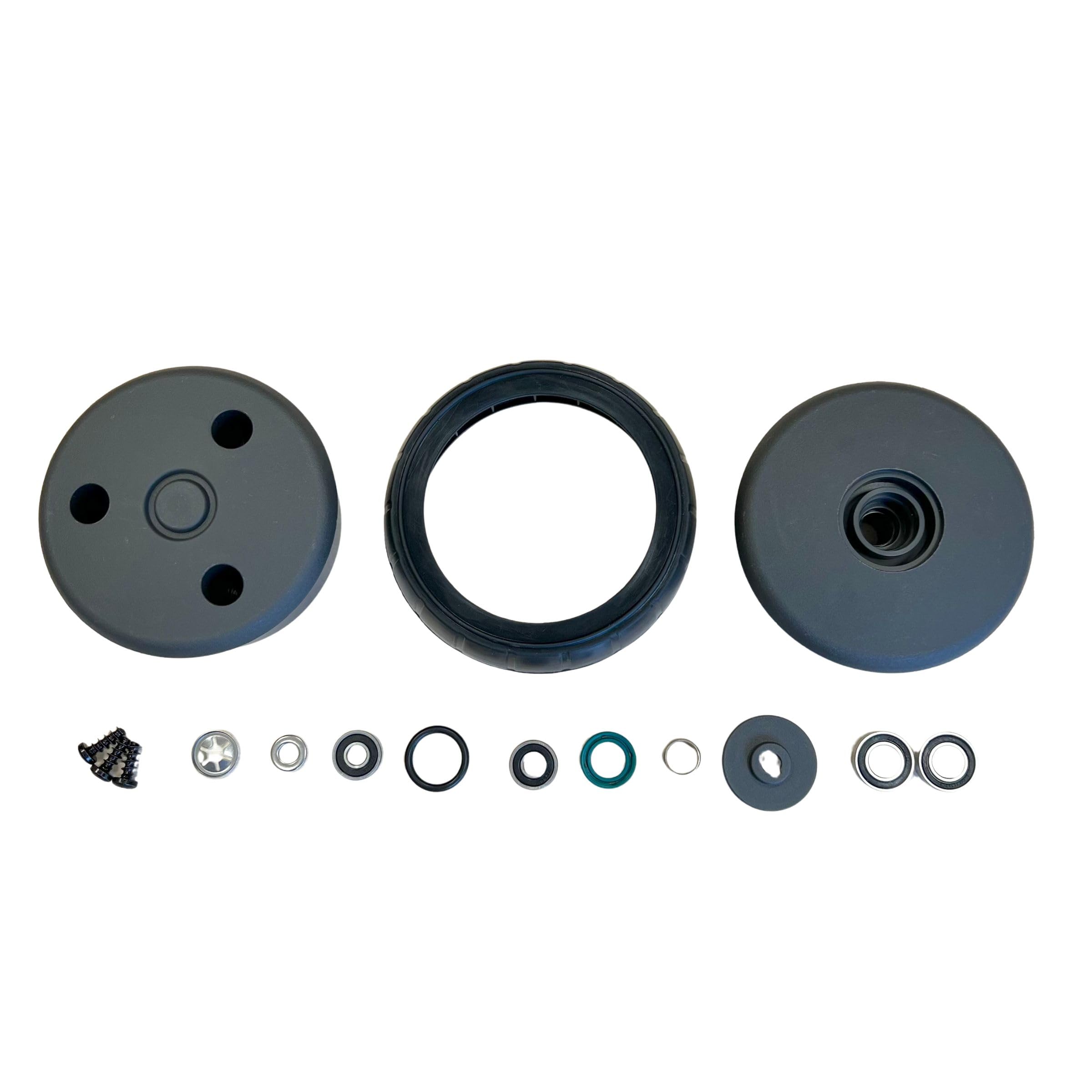 TIMBERA Kit di Riparazione – Compatibile con Husqvarna Automower: Ruota Anteriore Senza Asse con Cuscinetti, Guarnizioni, Mozzo e Battistrada – Modelli 310 315 315X