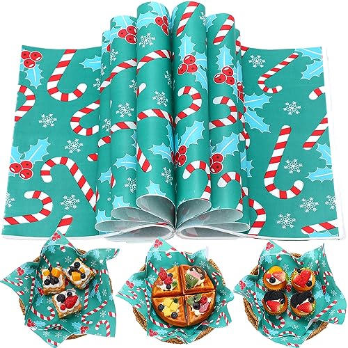 Yahenda 150 Pieces Wax Paper Fall Thanksgiving Halloween Decorative Waterproof Bakery Tissue Grease Resistant Christmas Baking Colored Tray Basket Liners(Fresh Style)