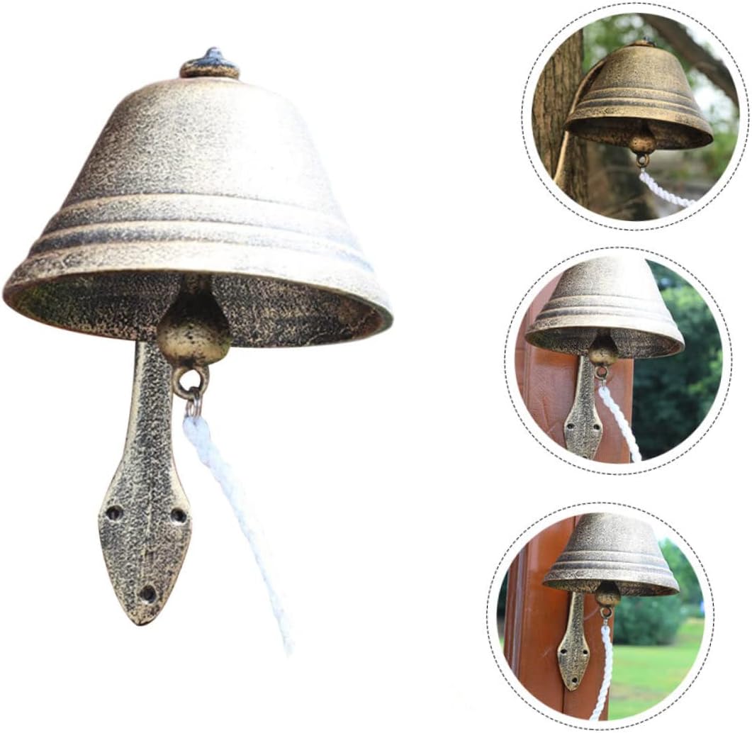 Alipis Hand Cranked Garden Doorbell European Style Decorative Bell Cast Iron Vintage Decor
