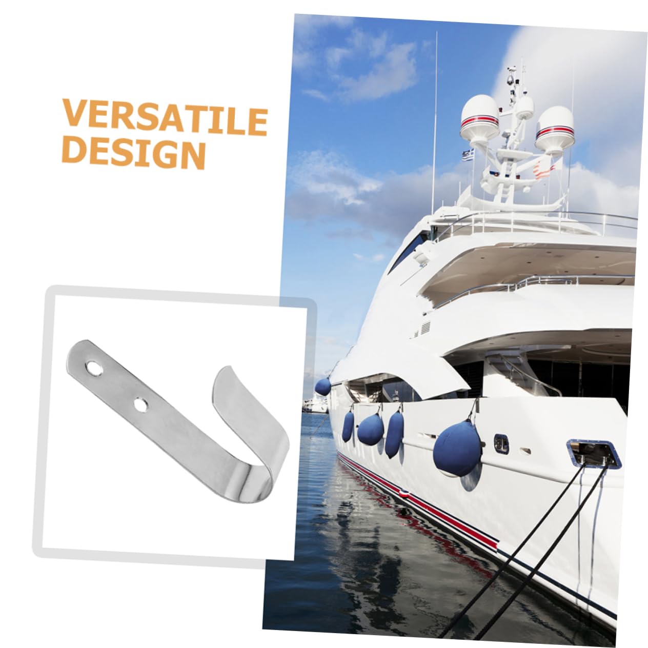 CIYODO 2 Pack Stainless Steel Boat Bumper Hooks Marine Rigging Hooks Sturdy Dock Hook for Yacht Life Buoy Hanger