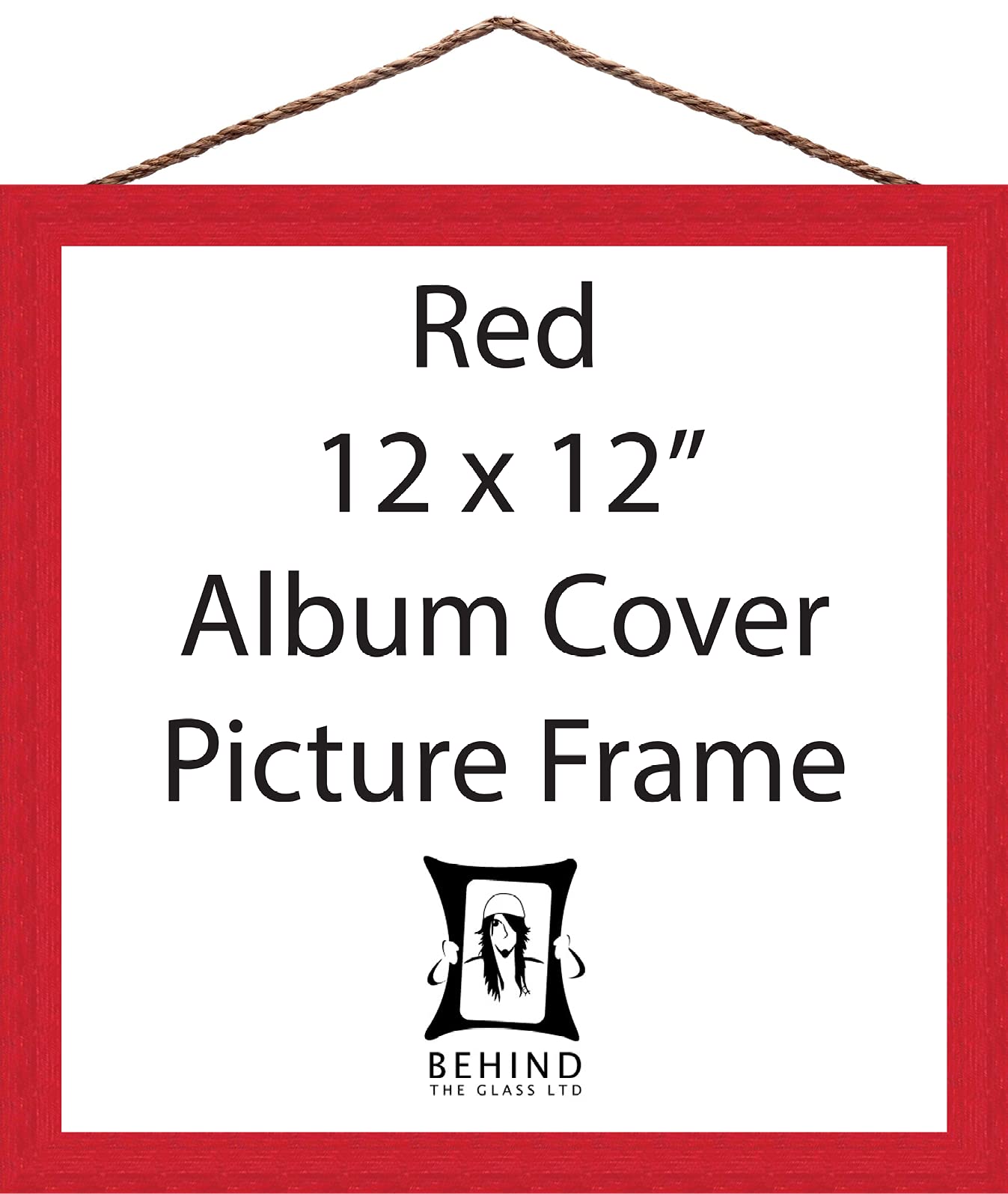 Behind The Glass Red - Hanging Handmade Wooden Picture/Photo Frame - 12X12 - Album Cover