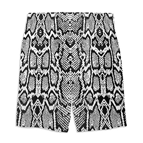 SARA NELL Mens Snake Skin Graphic Black Breathable Beach Board Shorts Swim Trunks Quick Dry3