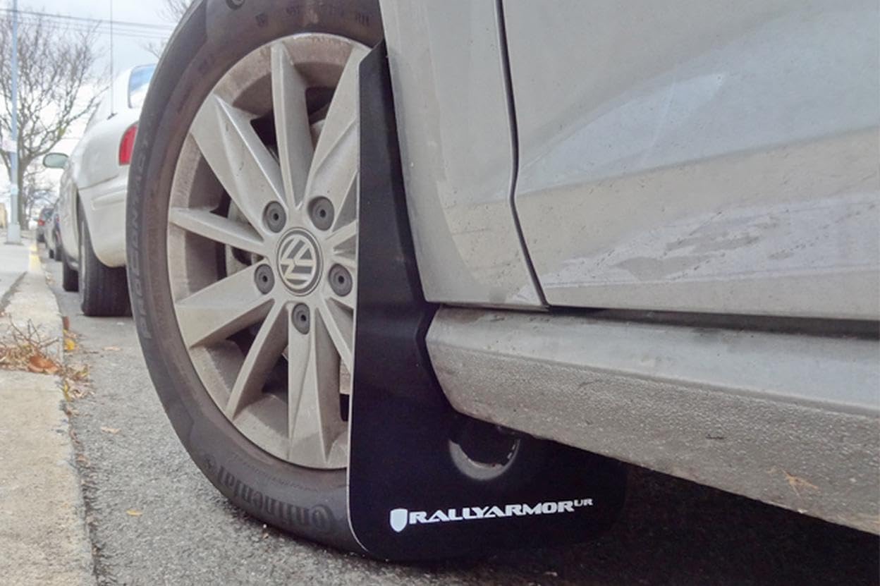 Rally Armor Black UR Mud Flap with Red Logo fits 2015-2021 VW MKVII Golf GTI Alltrack Sportswagen & TSI product thumbnail 5