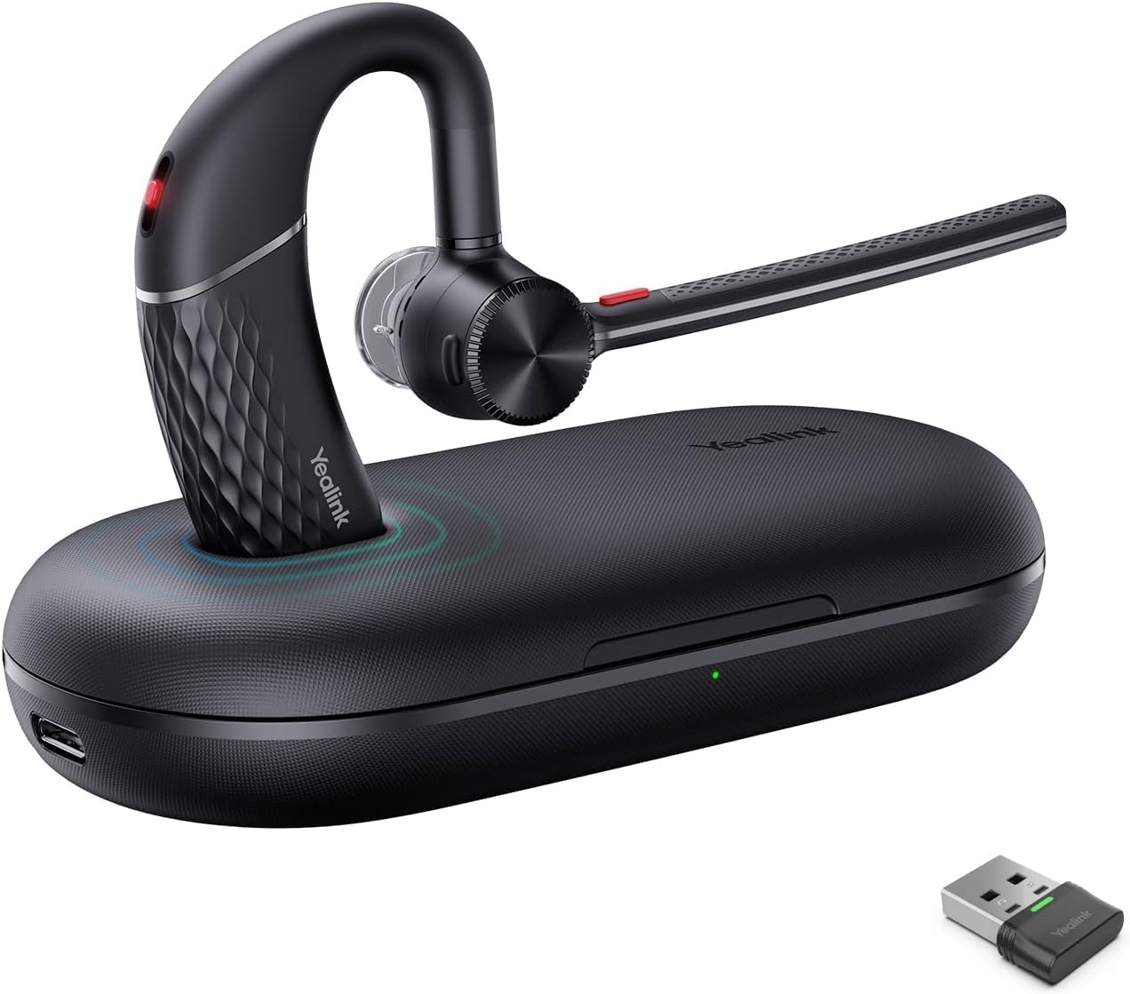 Yealink Bh71 Pro Bluetooth V5.2 in Ear Headset, Ms Teams Certified, 10+20Hrs Talktime, 4 Mic Beamforming Noise Cancellation Tech, Hands Free Controls, Adjustable Ear Hook, Multiple Connections