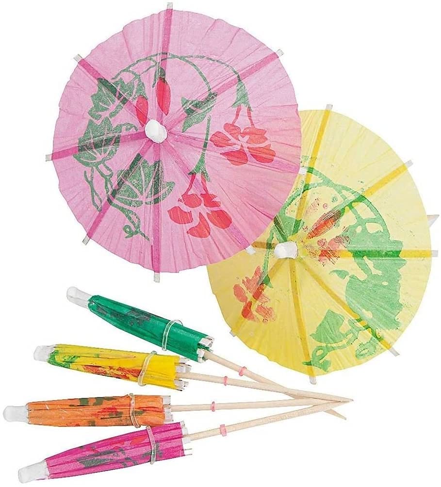 big box 100 umbrella toothpick Cocktail umbrella mix colour Umbrella Wooden Toothpick-image-16