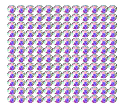 Onwon 288 Pcs Crystal Flat Back Brilliant Round Rhinestones Glass Stones Glitter Gems Faux Diamond for Craft,Nail Art,Shoes,DIY Decorations (SS34 / 7mm, Crystal AB)