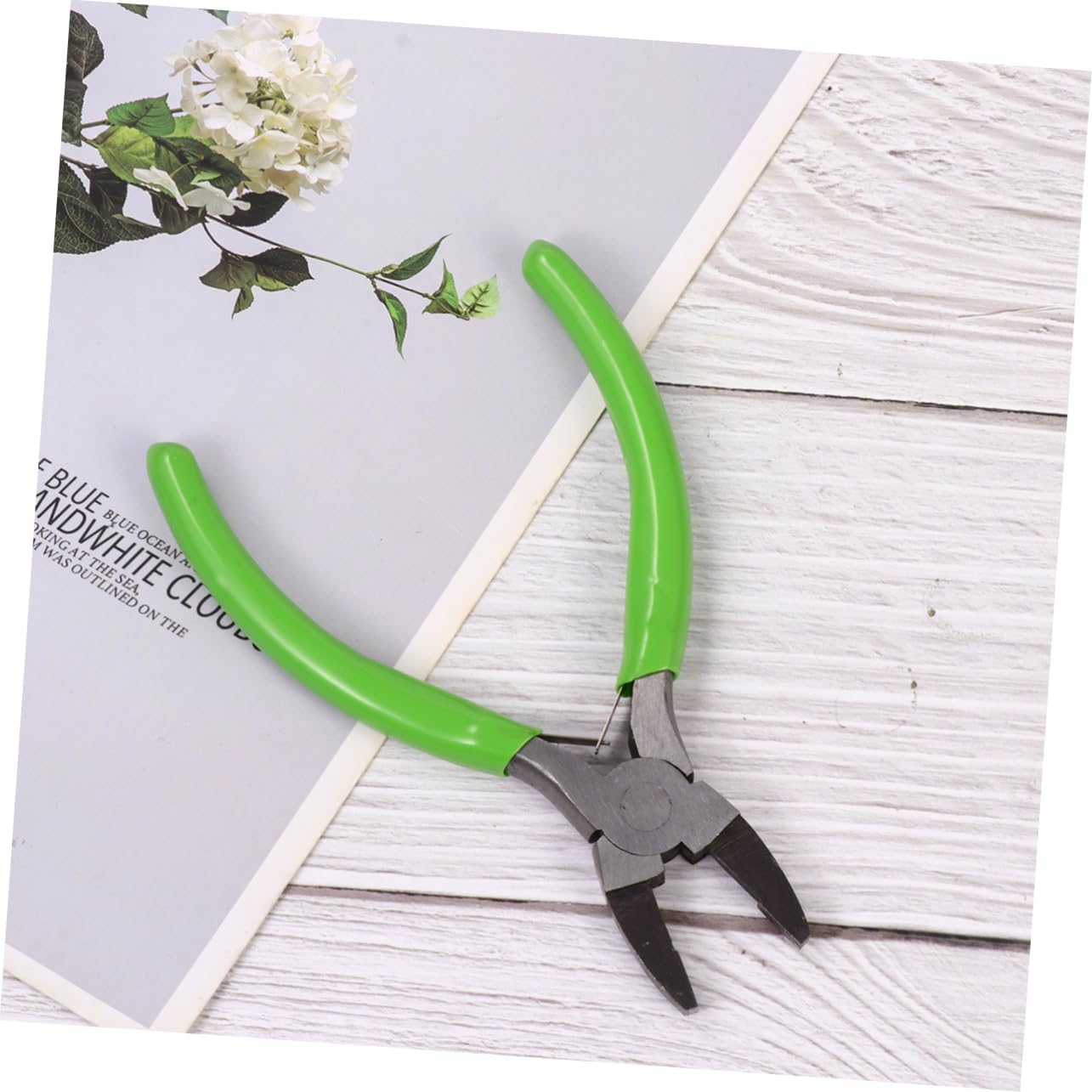1set Plastic Handle Jewelry Pliers Craft Tools for Jewelry Making Manual Pliers for Beading and Decoration Green