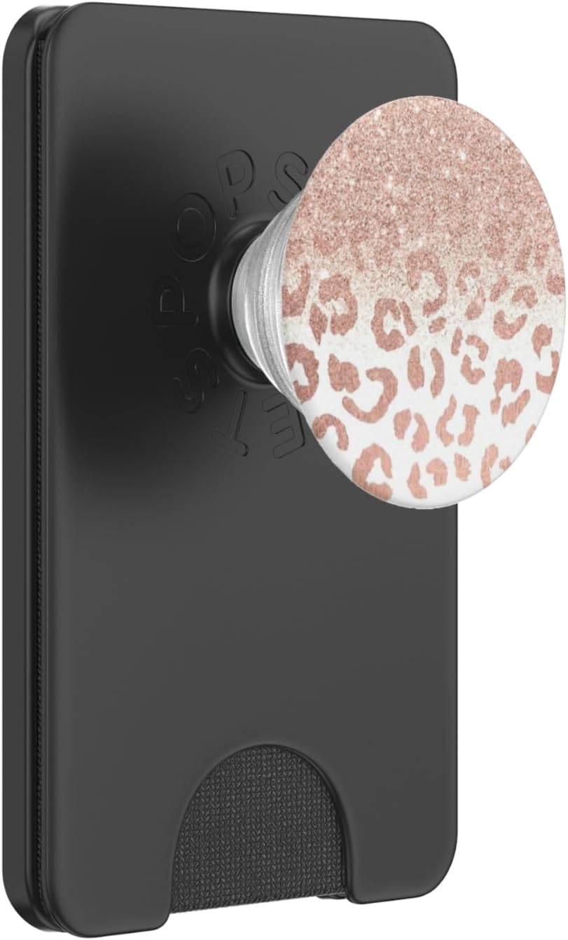 Rose-Gold Leopard Phone Grip PopSockets PopWallet for MagSafe