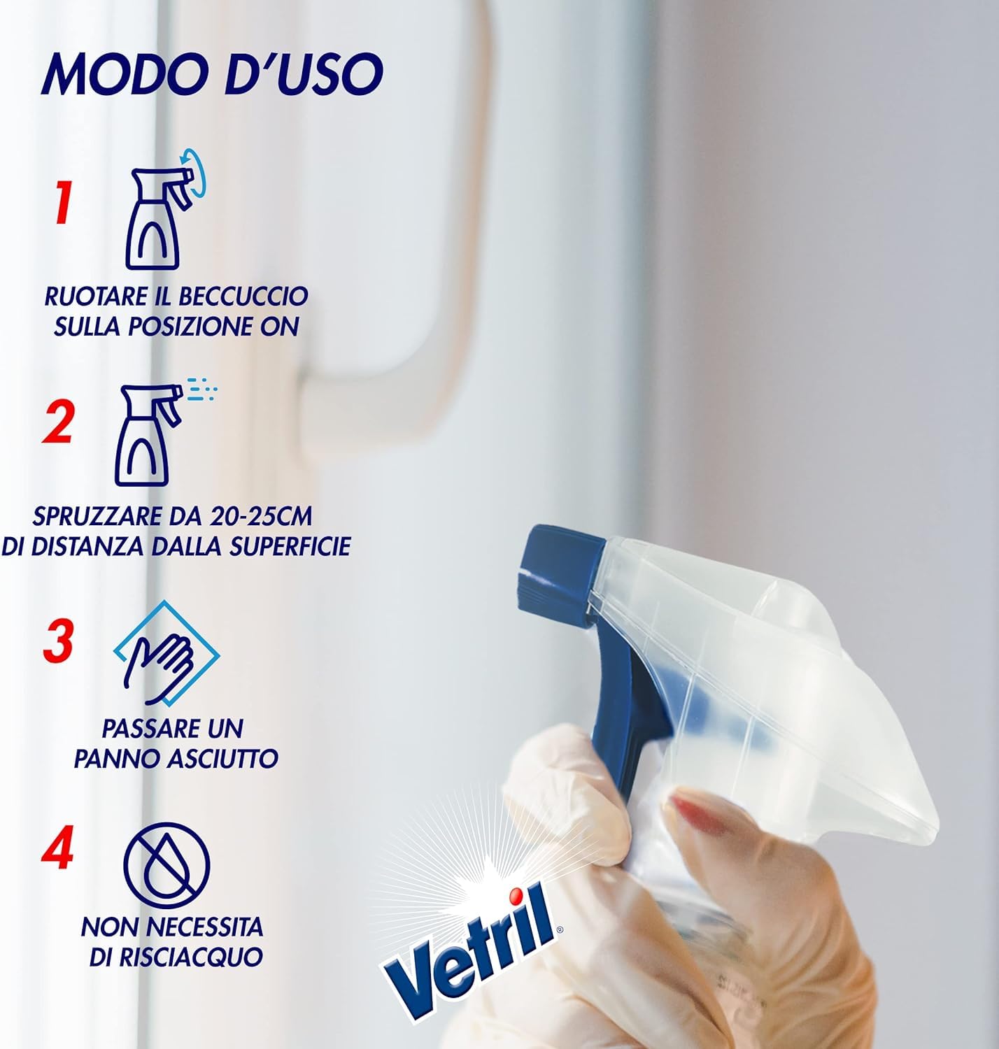 Vetril - Spray limpiador de superficies con amoniaco, efecto desengrasante y brillo sin rastros, 650 ml+ Italian Gourmet Polpa 400 g