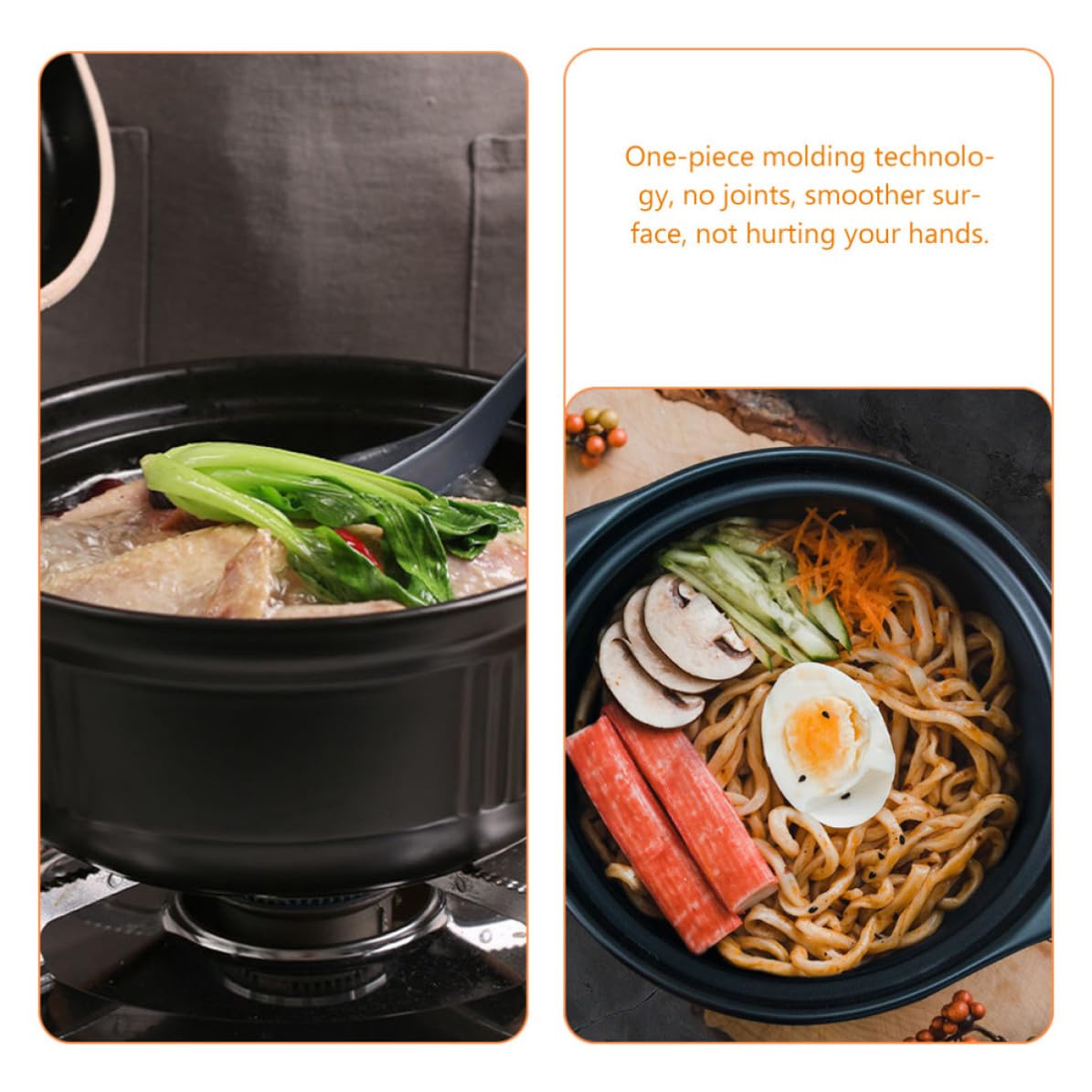 Operitacx Pentola in Ceramica Resistente alle Alte Temperature da 2355ml Coperchio per Stufati e Zuppe, per Casa e Ristorante Tecnologia a Stampo Unico