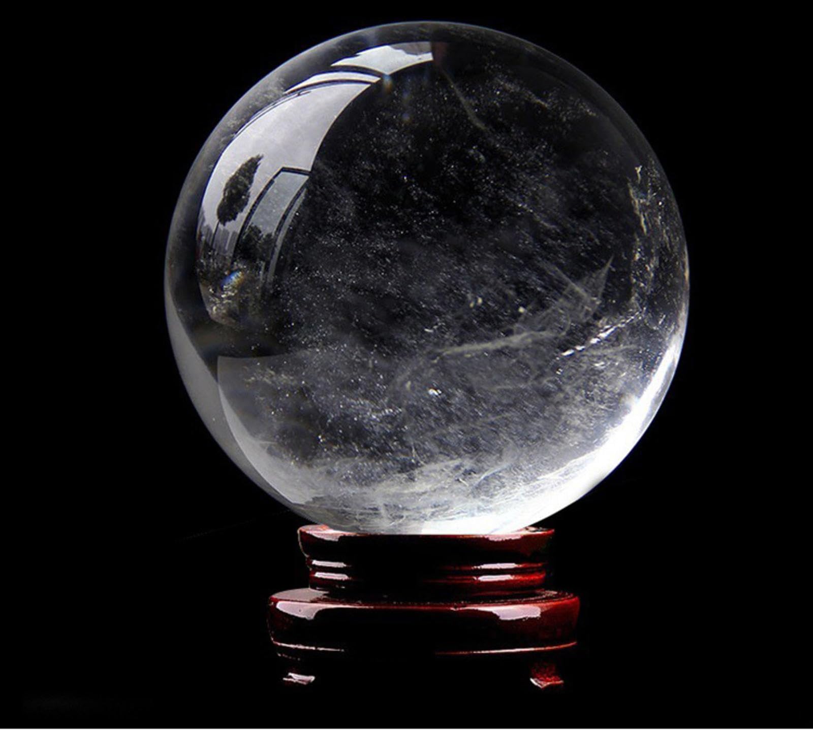 LTRAJUYNH White Crystal Ball Transparent Ornaments raw Stone Polished Home Auspicious Office Crafts,B-110mm