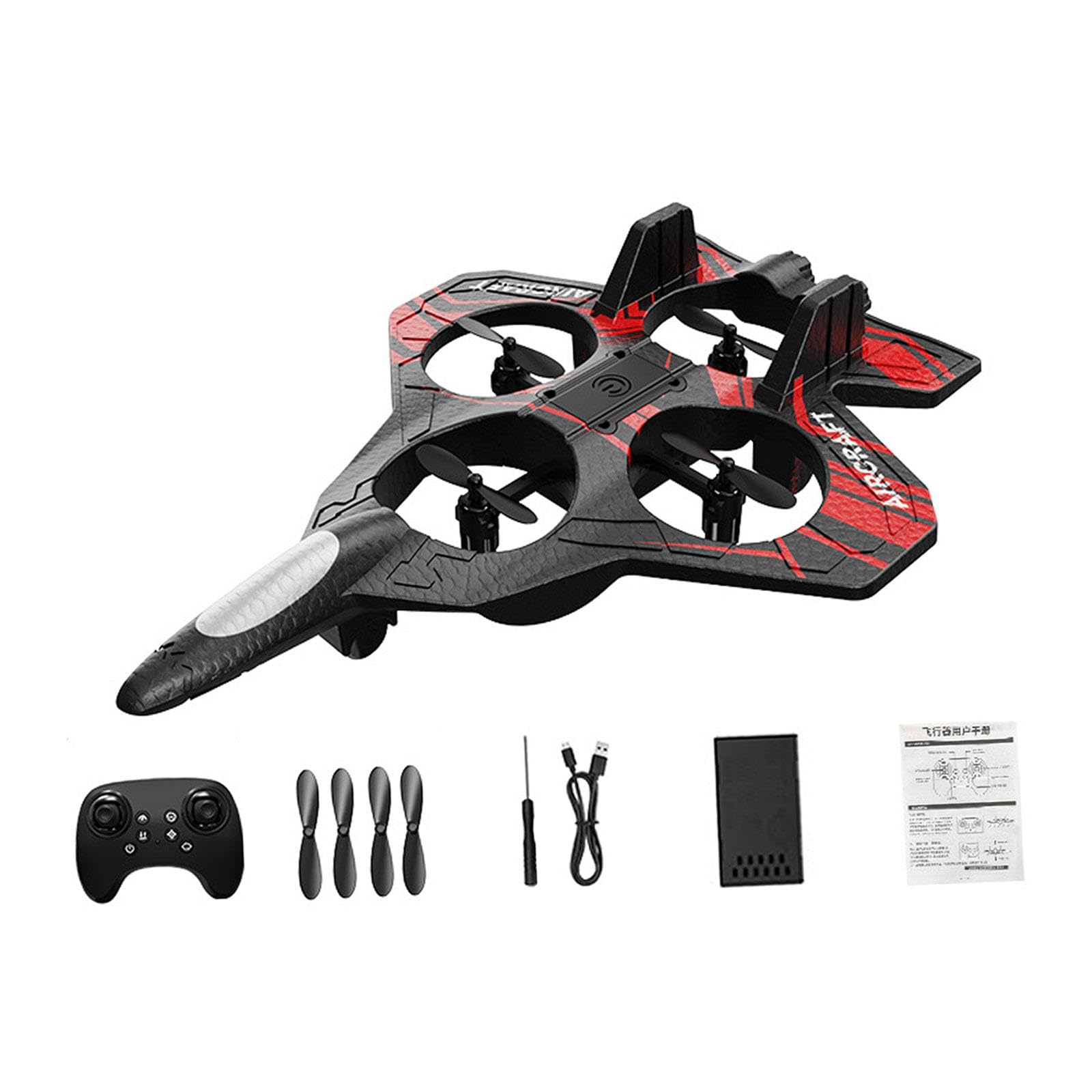 Avión RC Cuadricóptero para Principiantes con Mando a Distancia con aéreas Avión Juguete Fabricado en Espuma EVA Adecuad, Rojo