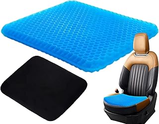 Gel Seat Cushion - Cooling Seat Cushion | Thick Breathable Seat Cushion Cool Honeycomb Gel Cushion,Ergonomic Soft Coccyx Cushion With Honeycomb Design Gel Seat Cushion For Office Chair,Car,Wheelchair