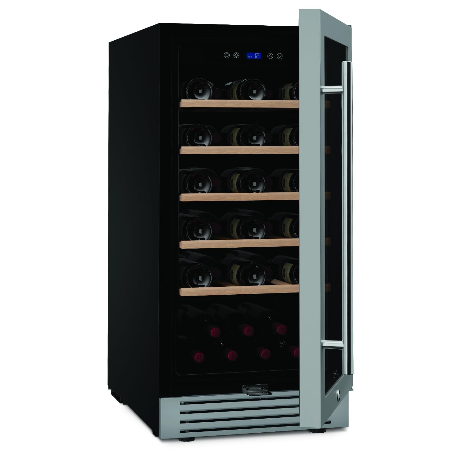 Les Petits Champs Cave à Vin Encastrable Sous Plan 32 Bouteilles CAVCE32, Capacité 82 L, Design Élégant en Acier Inoxydable, Réglable de 5°C à 20°C, Anti-UV, LED