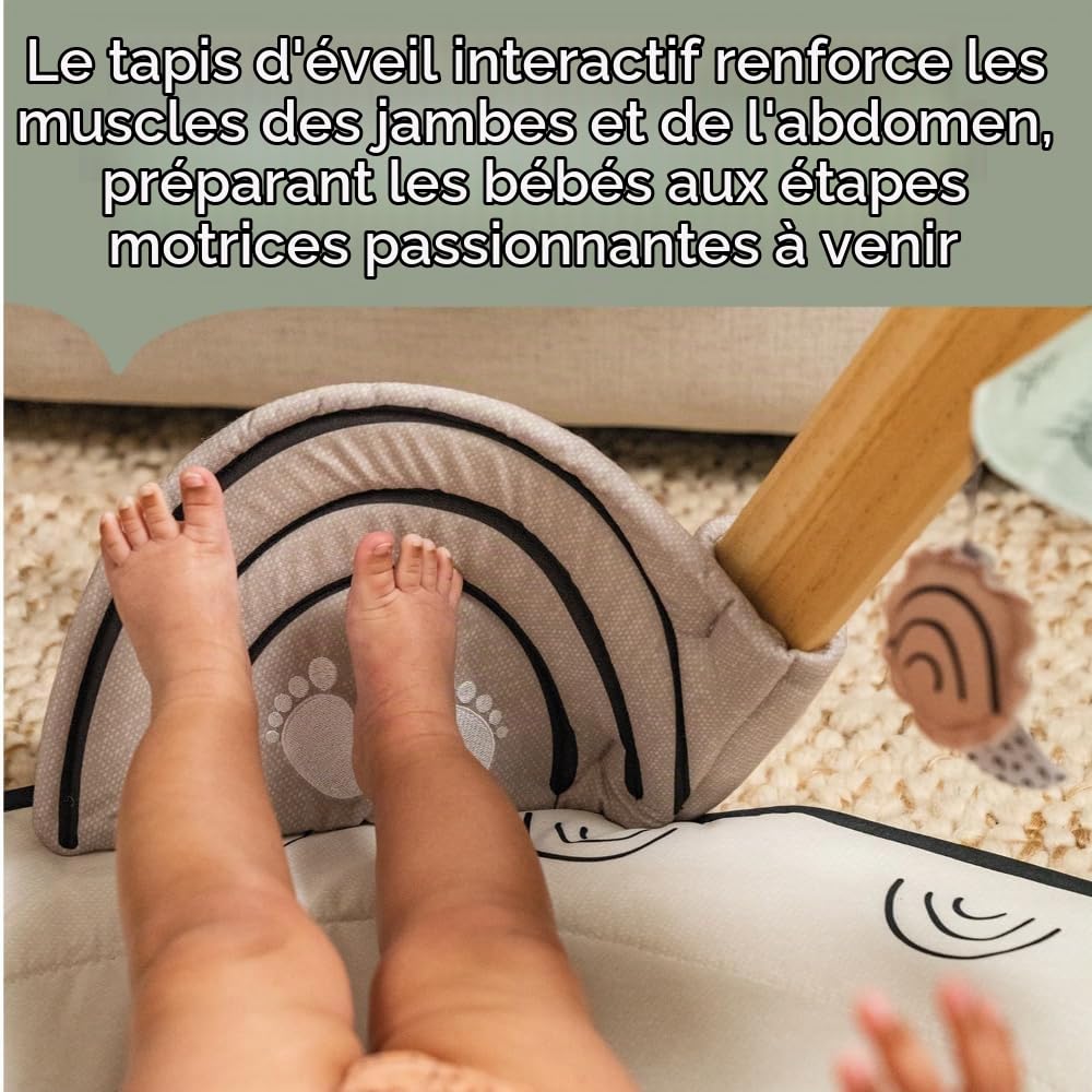 Tiny Love Luxe Developmental Gymini, Tapis d’éveil musical pour bébé, dès la naissance, tapis de jeu, 20 activités, jouet musical nomade, 12 cartes d’étapes, Black & White Décor