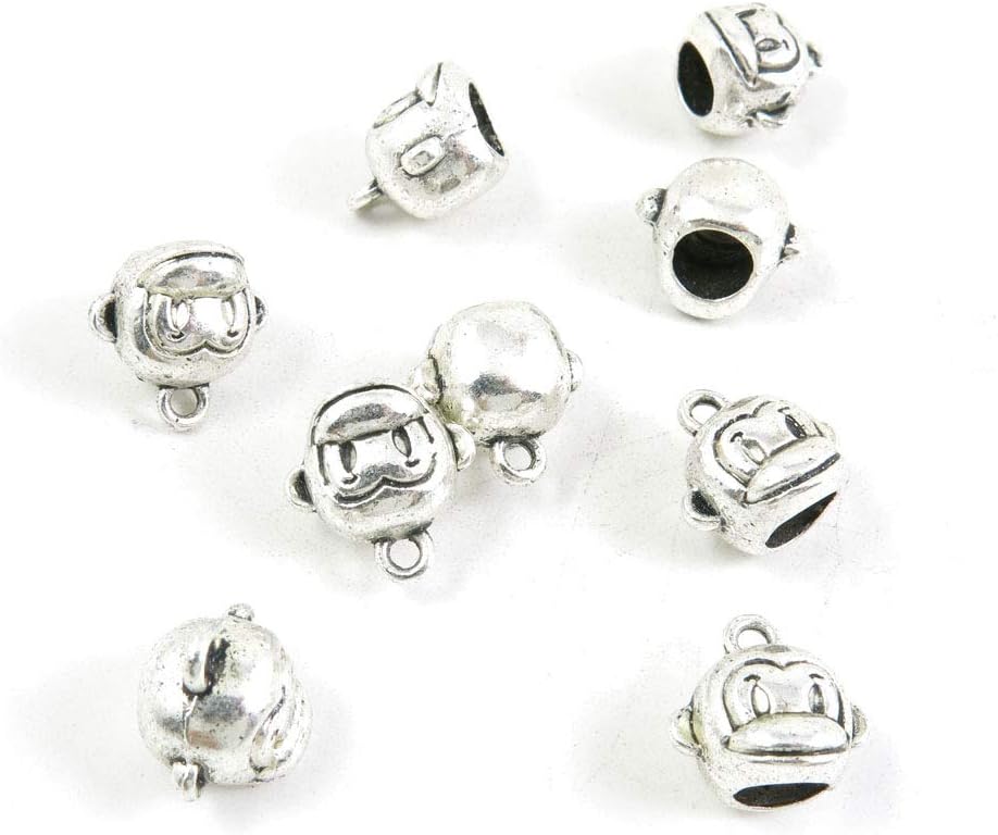 150 Pieces Antique Silver Plated Jewelry Charms Findings Fashion Craft Making Crafting S2SK2W Monkey Bead Bail Cord Ends