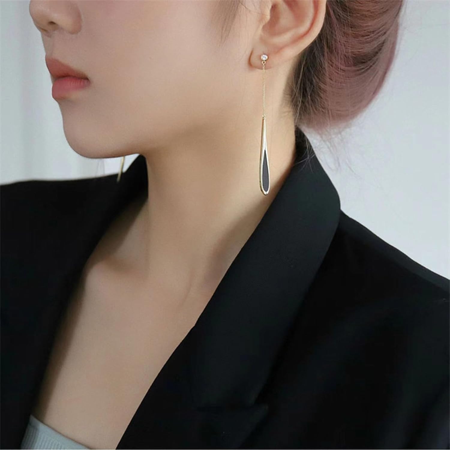 W WEILIRIAN Boho Teardrop Dangle Earrings Long Teardrop Earrings Black Teardrop Earrings Metal Teardrop Earrings Jewelry for Women - Image 7