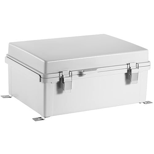 Miniatura 2 de Ordentlich Caja de conexiones eléctricas impermeables IP67 carcasa de plástico ABS con cubierta con bisagras con placa de montaje, soportes de pared