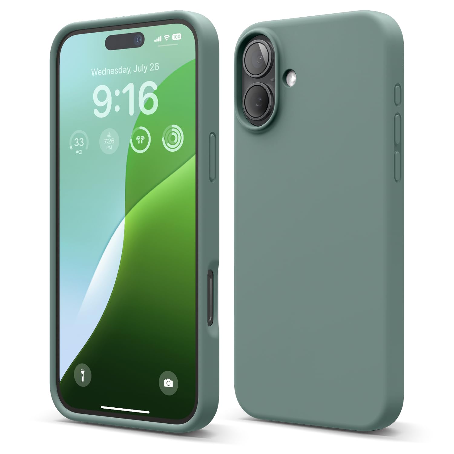 elago Compatible with iPhone 16 Plus Case, Premium Liquid Silicone Case, Full Body Protective Cover, Shockproof, Slim Phone Case, Anti-Scratch Soft Microfiber Lining, 6.7 inch (Midnight Green) (B0D7H9YV1X) Amazon Price History, Amazon Price Tracker