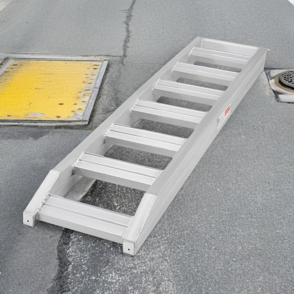 Healifty Aluminum Heavy-Duty Ramps lbs with Top Hook Attaching End, Universal Loading Ramp for Motorcycle, Tractor, ATV/UTV, Trucks, Lawn Mower, 72 L,15 W, 2Pcs