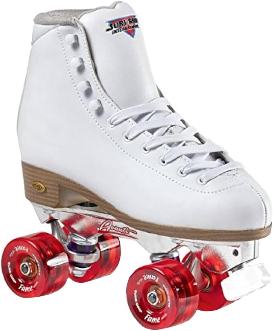 Sure-Grip Fame Avanti Indoor Roller Skates for Women | Polyurethane Material of Wheels 57mm | Synthetic Leather Boot with ABEC 5 Bearings - Carrera Toe-Stopper - Available in White Color
