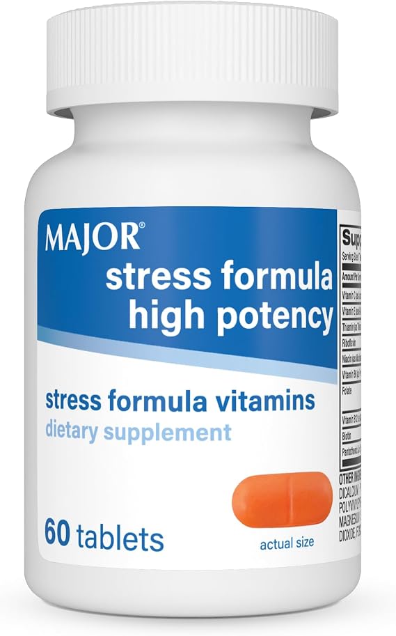 MAJOR Stress Formula - High Potency Stress Formula Vitamins - Dietary Supplement - 60 Tablets
