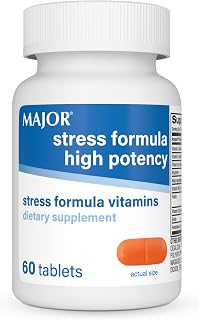 MAJOR Stress Formula High Potency, Dietary Supplement, 60 Tablets (1-Pack) | Gluten-Free, Dietary Supplement with Biotin, Vitamin B12, Vitamin B6, Vitamin C, Vitamin E