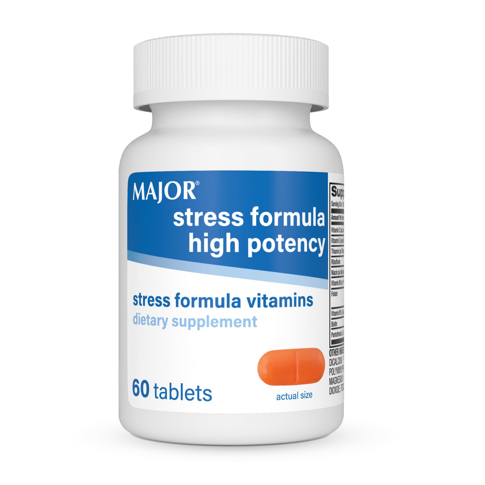 MAJOR Stress Formula High Potency, Dietary Supplement, 60 Tablets (1-Pack)