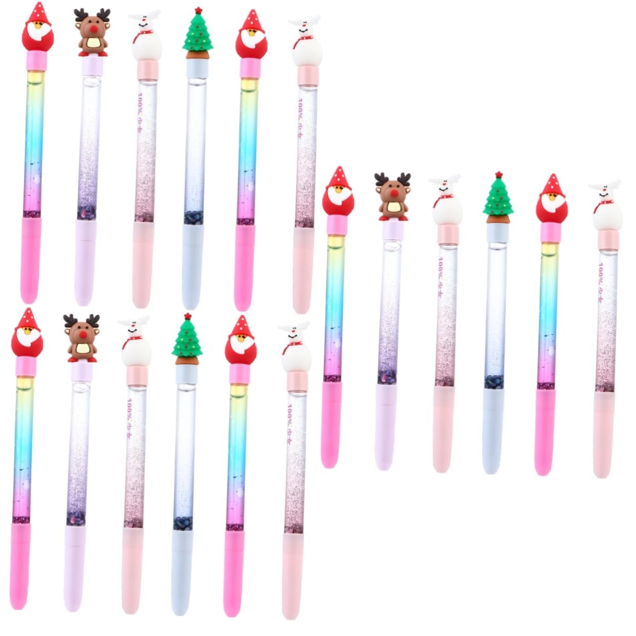 NUOBESTY 3 Set Penne Gel Natalizie Cartoon Gel Ricaricabile Impugnatura Comfort Per Scuola E Ufficio Colori Misti Divertenti Per Studenti 6 Pezzi*3