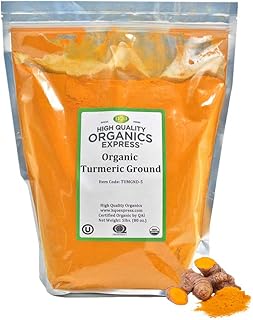 Sponsored Ad - HQOExpress | Organic Turmeric Powder w/natural Curcumin | USDA Certified & Lab Tested | 5 lb. Resealable Bag
