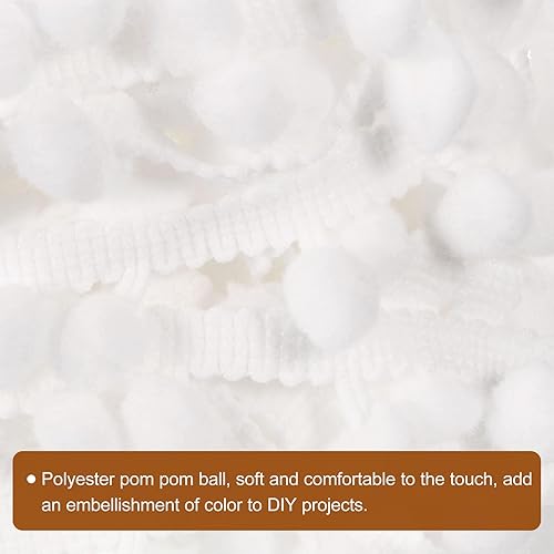 Miniatura 4 de uxcell 10 yardas con flecos de pompones, accesorio de costura de cinta, manualidades, para el hogar, cortinas, ropa, almohadas (0.472 pulgadas,