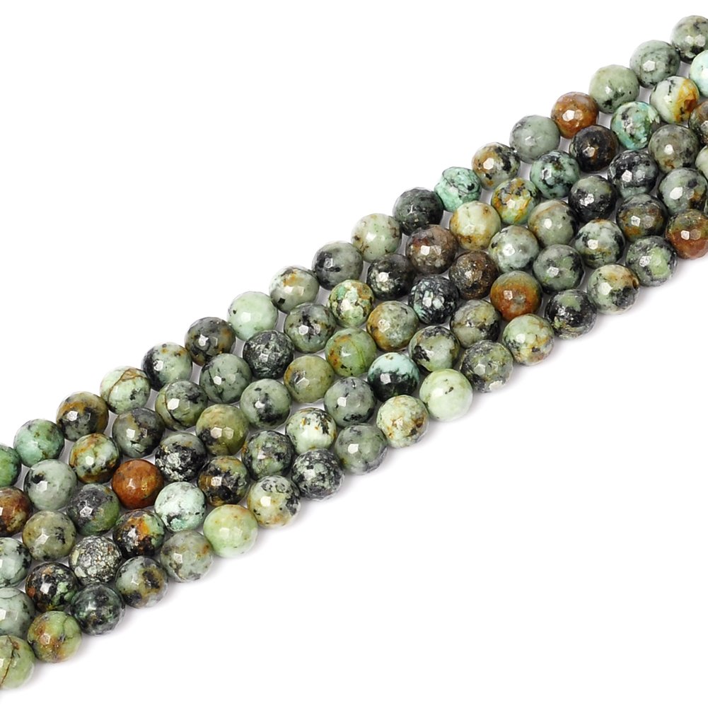 Ruilong Turquoise 4Mm 6Mm 8Mm 10Mm Faced African Gemstone Beads Natural Stone Beads For Jewelry Making By (6Mm)