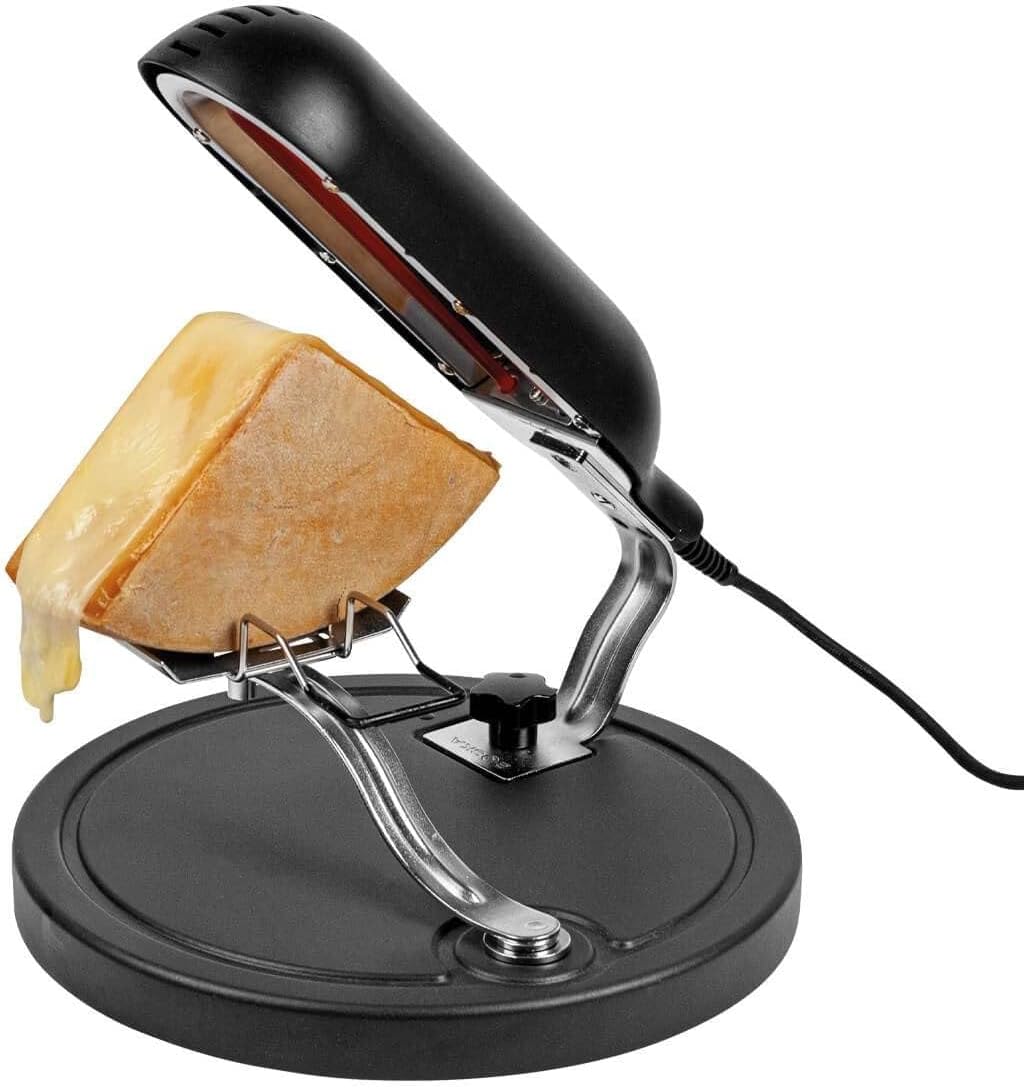Boska Raclette Quattro Negro/Raclette Grill/Cable extra largo/Queso de raclette derretido/Tradición Suiza/Snack original o comida