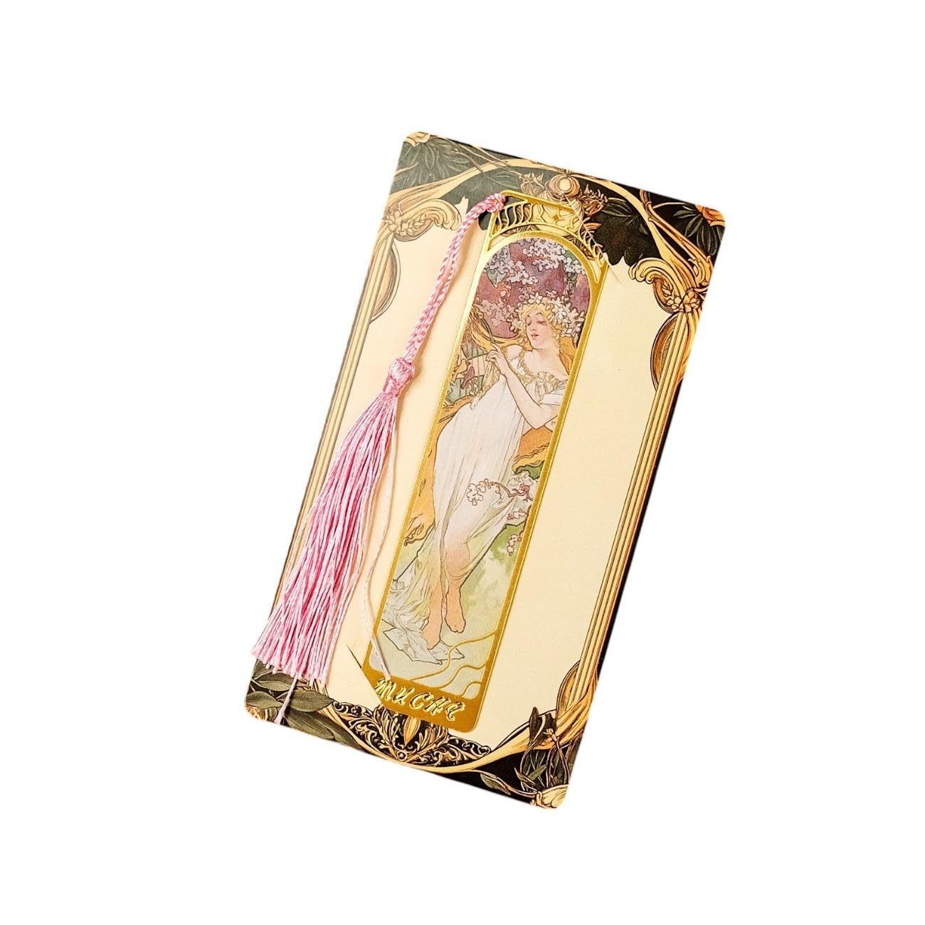 【高級額装】【美品】ミュシャ詩 ナンバー入り Amazon | [セドナの魔法]ミュシャのゴールドの金属しおり 高級