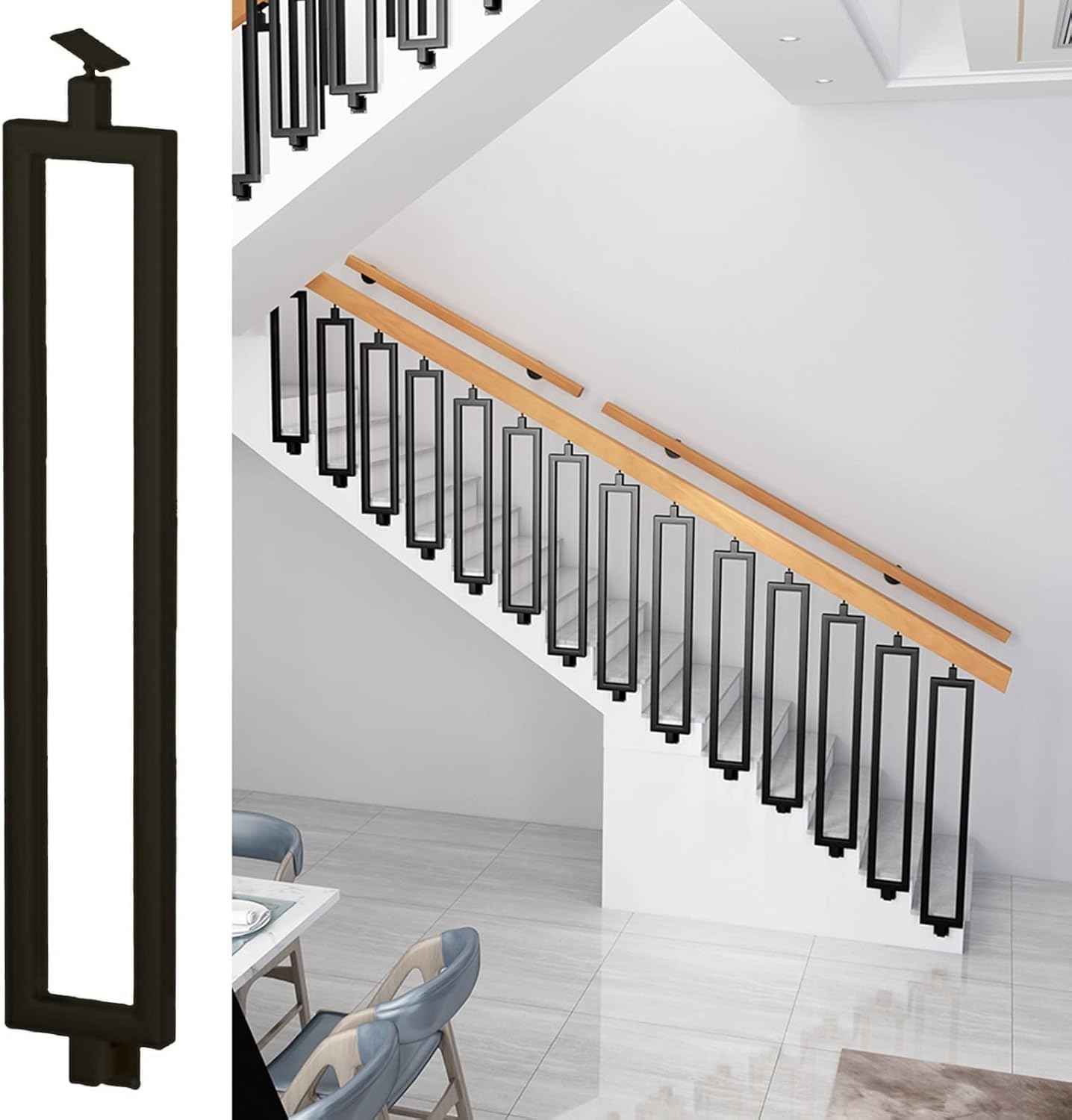 Balustres en métal pour rampe d'escalier intérieur et garde-corps de balcon extérieur