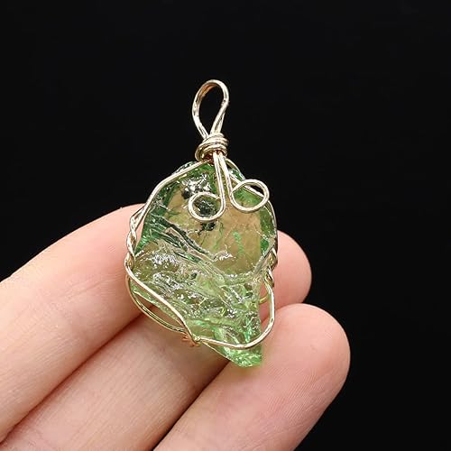 Miniatura 8 de 6 unids piedra natural crudo cuerda de cristal colgante de alambre de oro para la fabricación de joyas DIY collar pendientes accesorios gemas