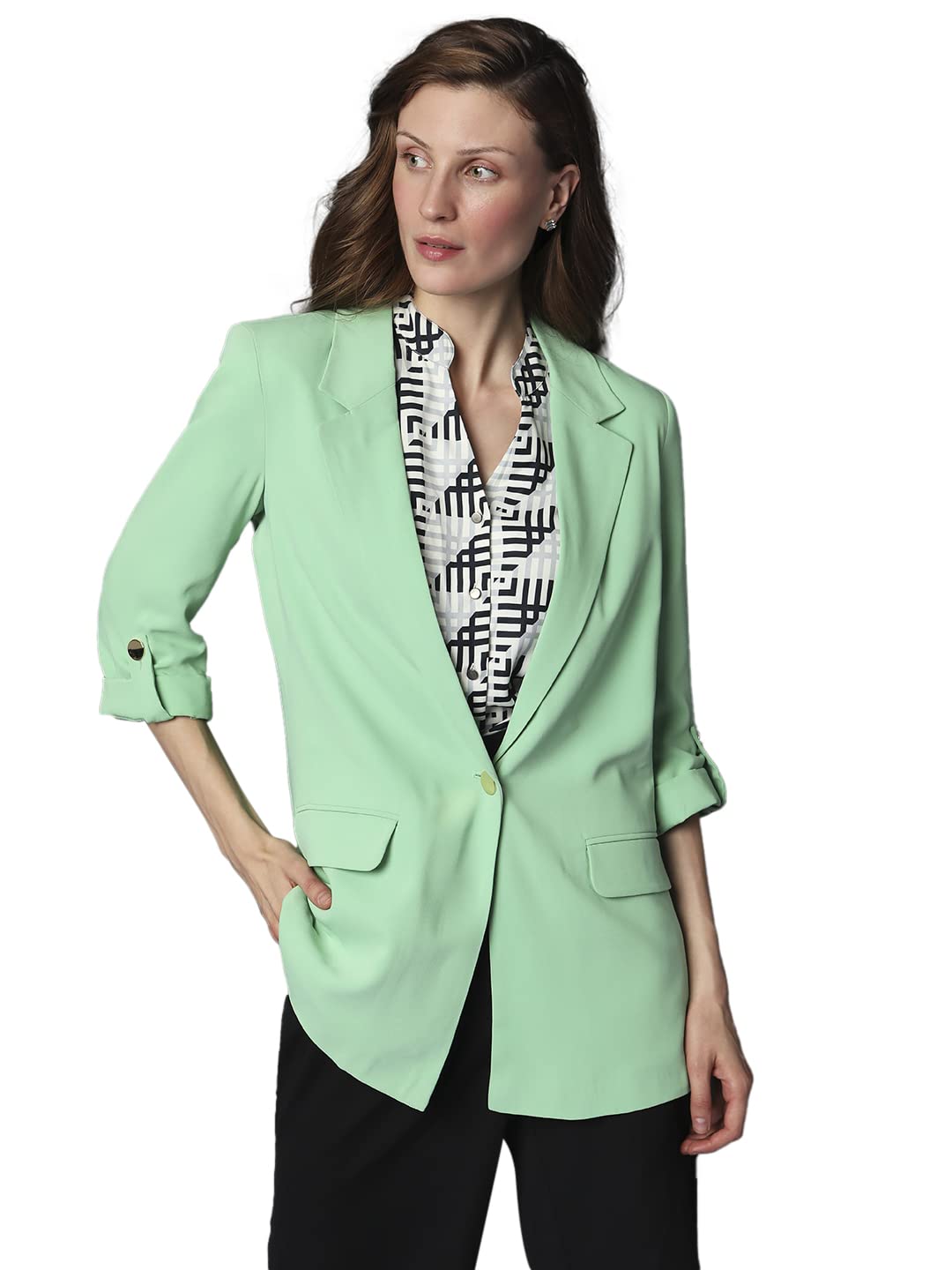 vero moda Women's Polyester Standard Length Blazer-picture-20
