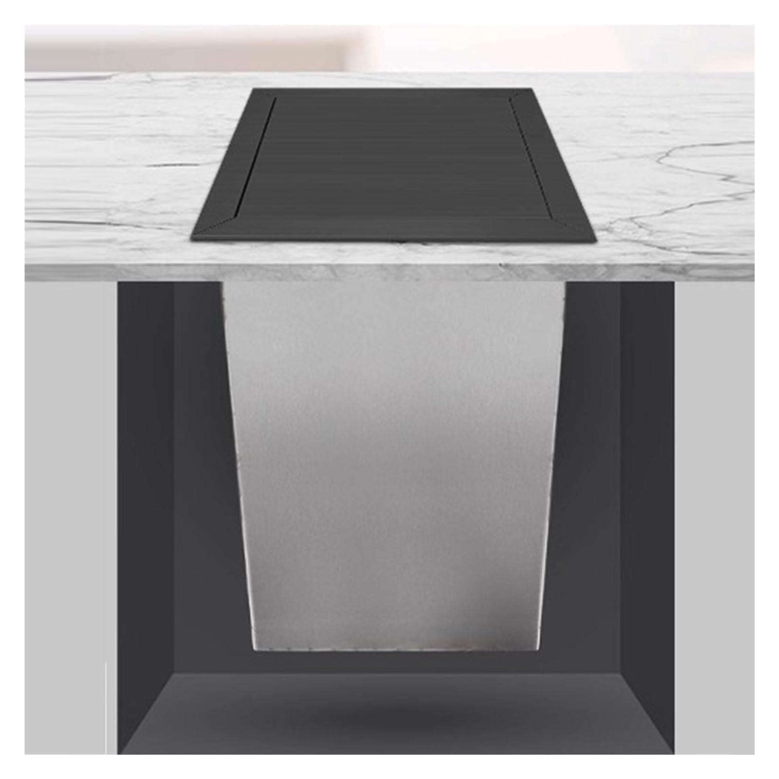DFGHNBVC Stainless Steel Builtin Trash Can160Mm Kitchen Cabinet Trash Bin With Lid Dropin Garbage Chute For Home Office Restaurant And Hotel,Black-160Mm