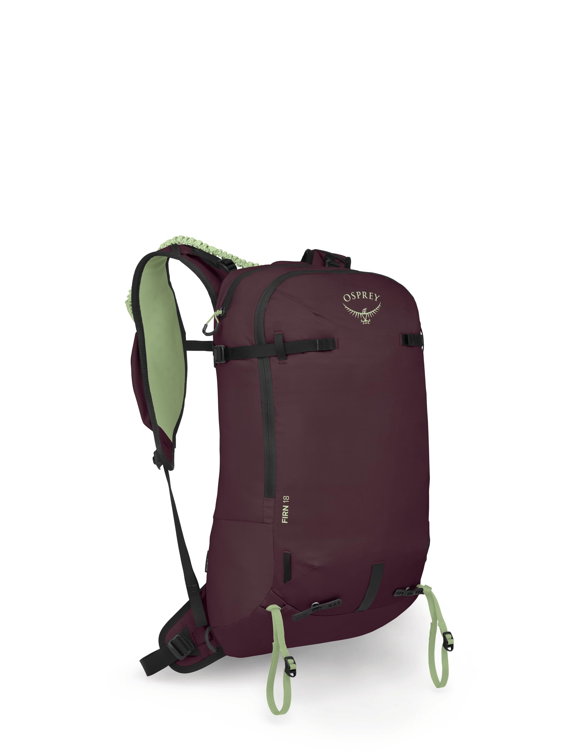 Osprey Firn 18L Ski and Snowboard Backpack, Elderberry Purple/Peppermint Green, Medium/Large