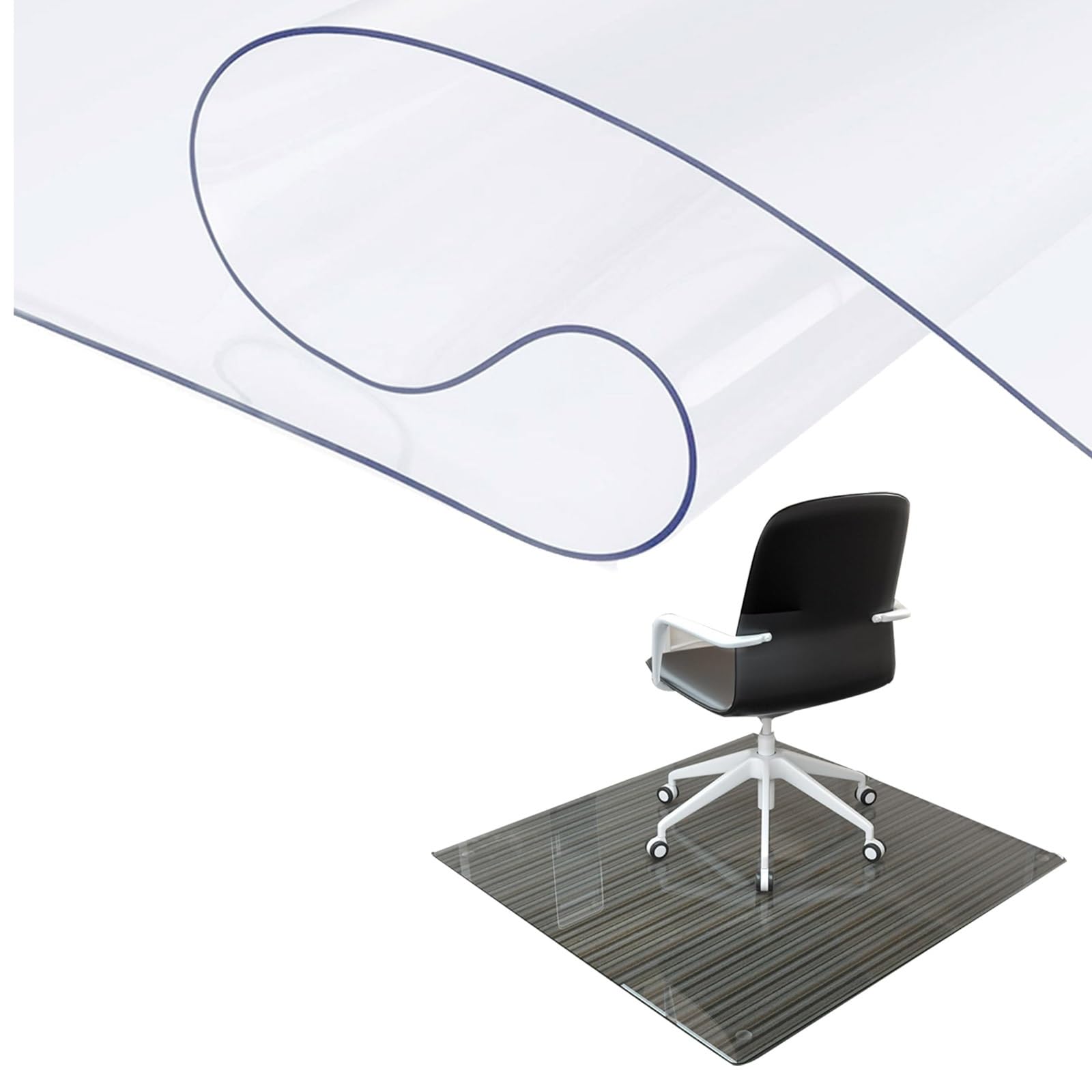 Tapis de chaise de bureau anti-rayures en PVC 1mm pour protéger le parquet