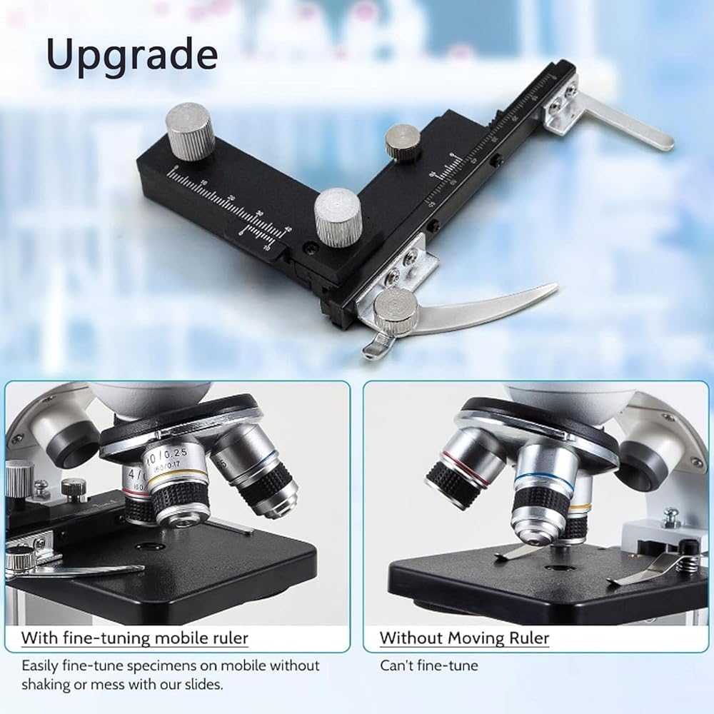 Compound Binocular Microscope, Up and Down Led Lights Binocular Biological Microscopes,3 In1compound Binocular Microscopes,5-Color Filter,30000x Biological Lab Microscope